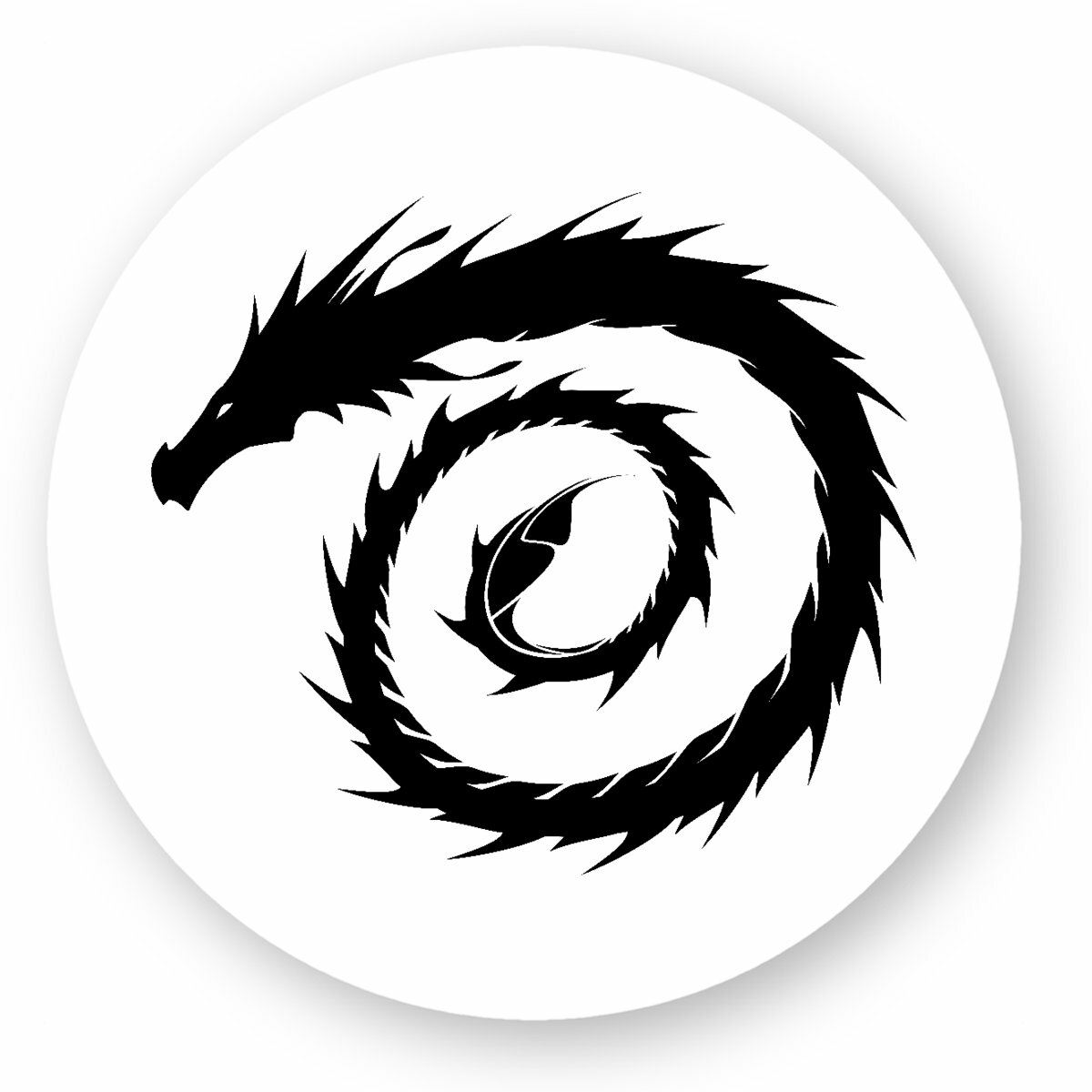 Image front Autocollant Rond Dragon Style