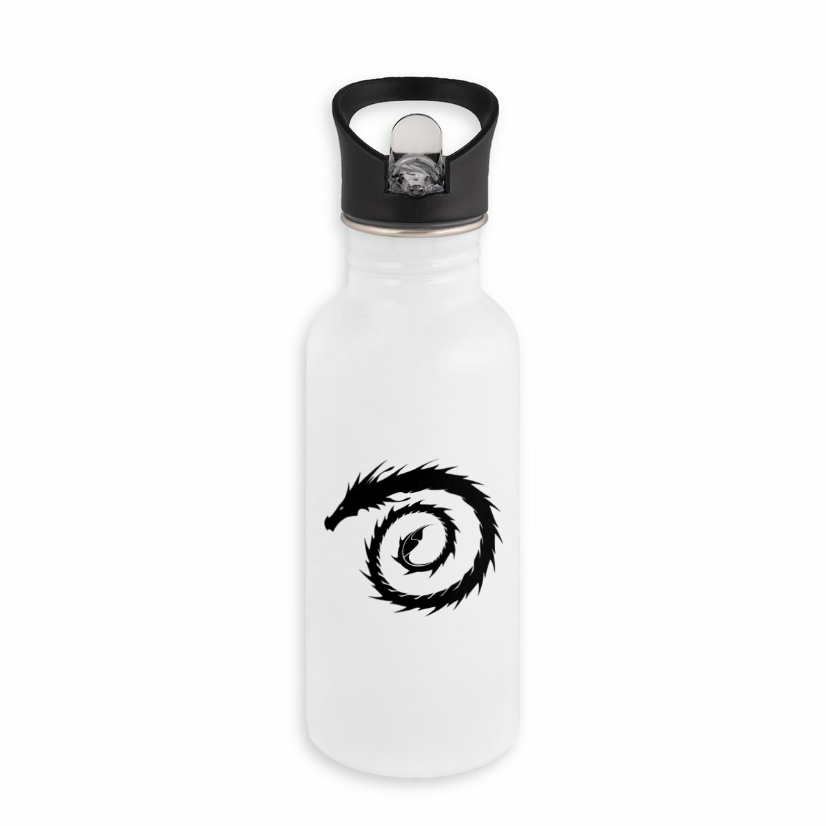 Image back Bouteille en inox avec paille Dragon Style