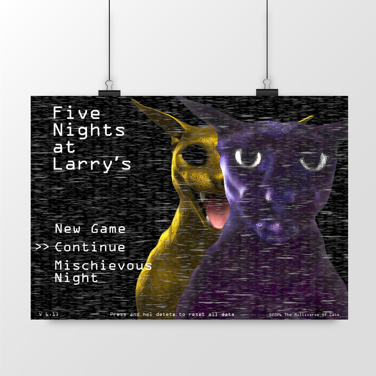 Poster Five Nights At Larry's Menu