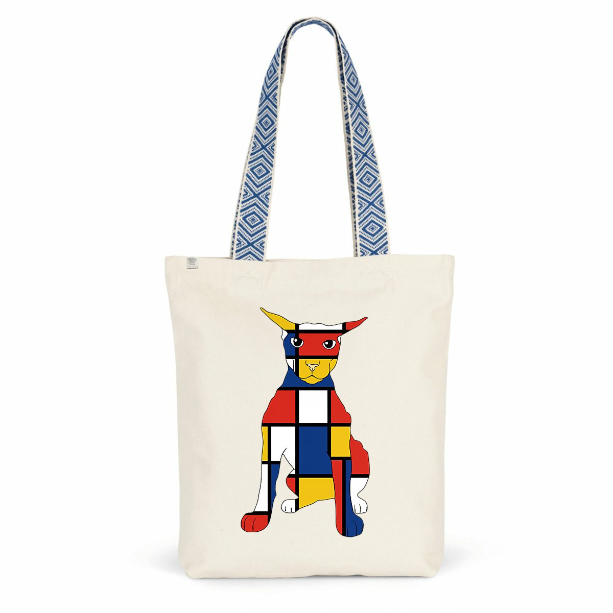 Totebag ethnique Larry En Rouge, Bleu Et Jaune - Image