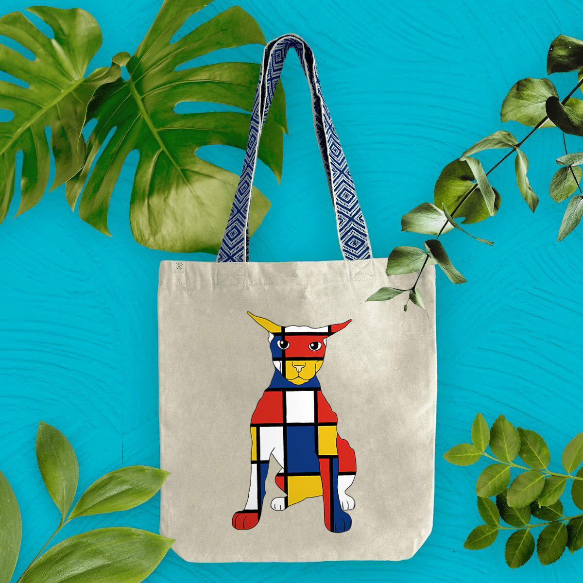 Totebag ethnique Larry En Rouge, Bleu Et Jaune