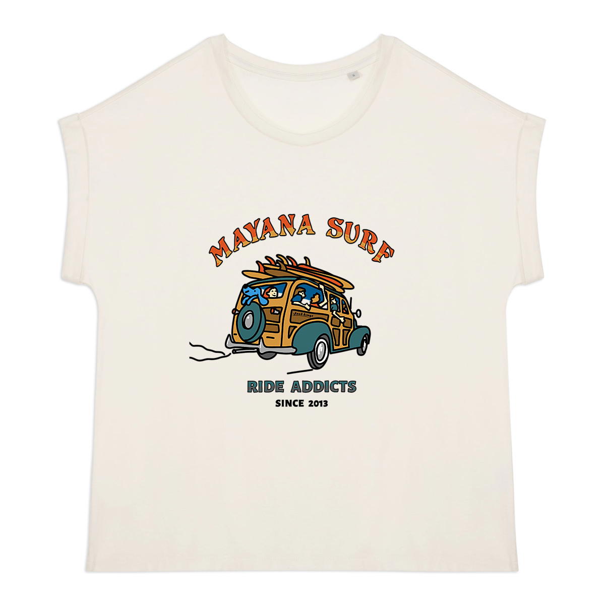 T-shirt femme biologique manches à revers