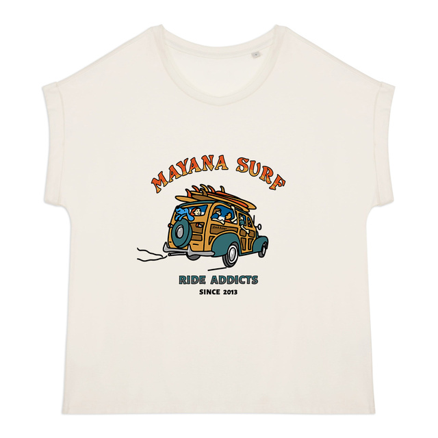 T-shirt femme biologique manches à revers