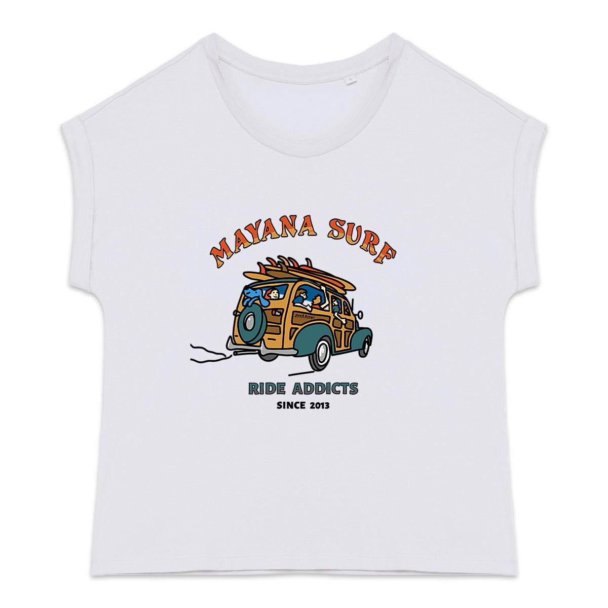 T-shirt femme biologique manches à revers - Image