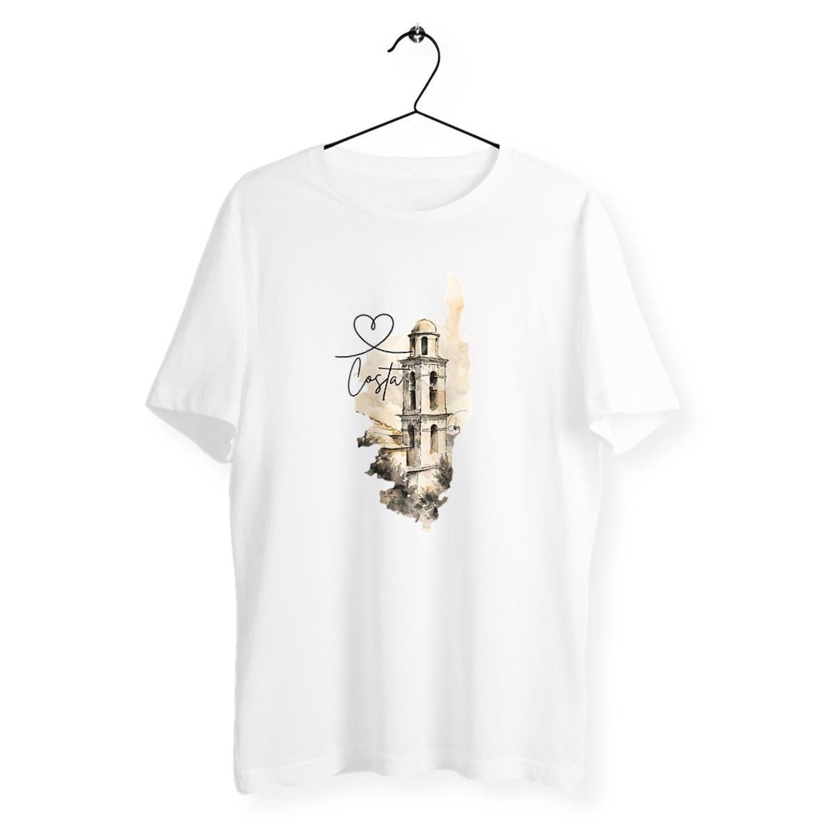 T-shirt unisexe léger Costa clocher - Image