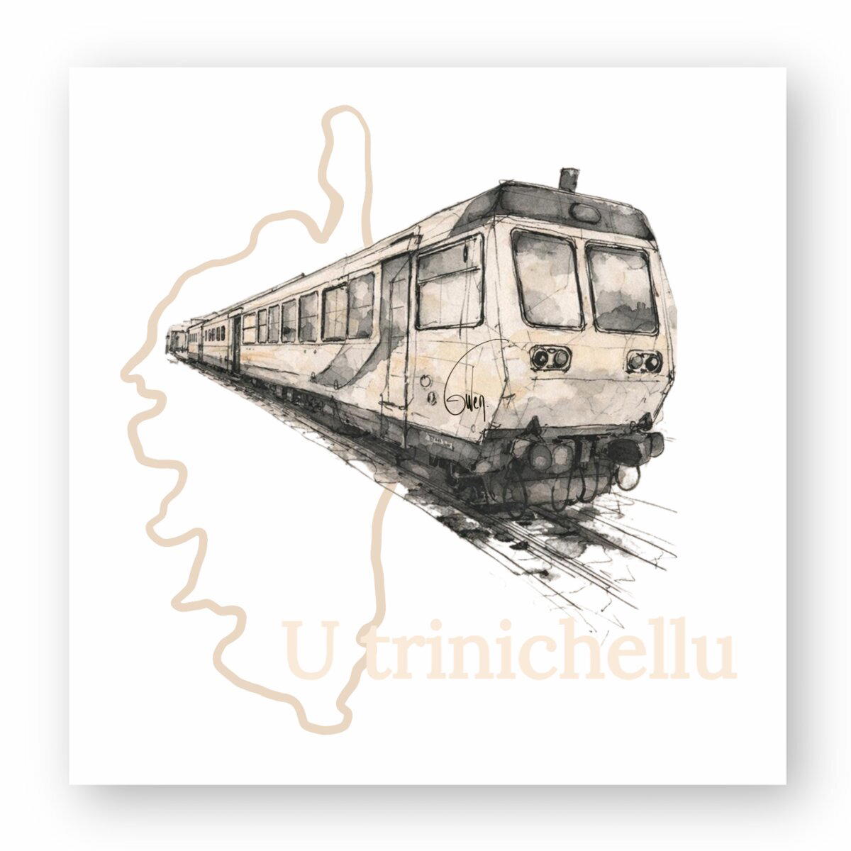 Autocollant Carré - U TRINICELLU 