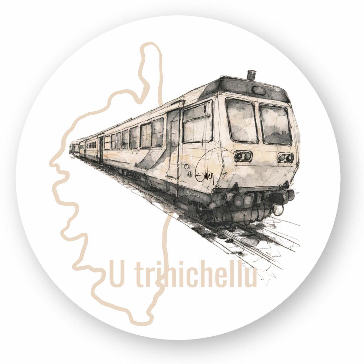 Autocollant Rond - U TRINICHELLU - CORSE