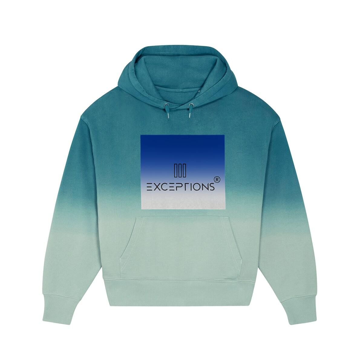 Unisex Hoodie Dip Dye oversized - Two Coloured Exceptions Style - Image