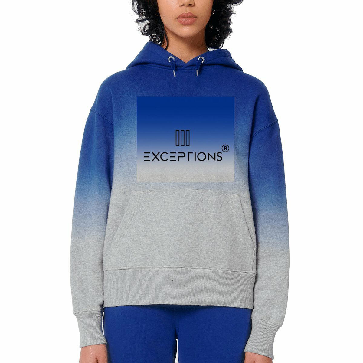 Unisex Hoodie Dip Dye oversized - Two Coloured Exceptions Style
