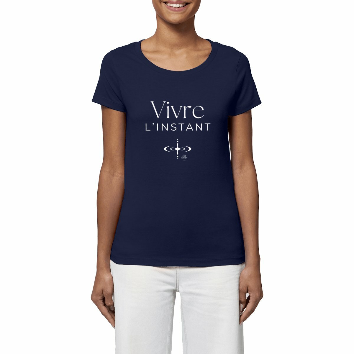 Image front T-shirt Femme Léger - Vivre l'instant en Coton Biologique