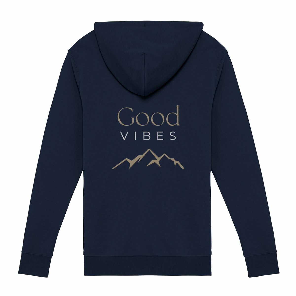 Image front Sweat à capuche zippé - Good vibes montagnes foncées