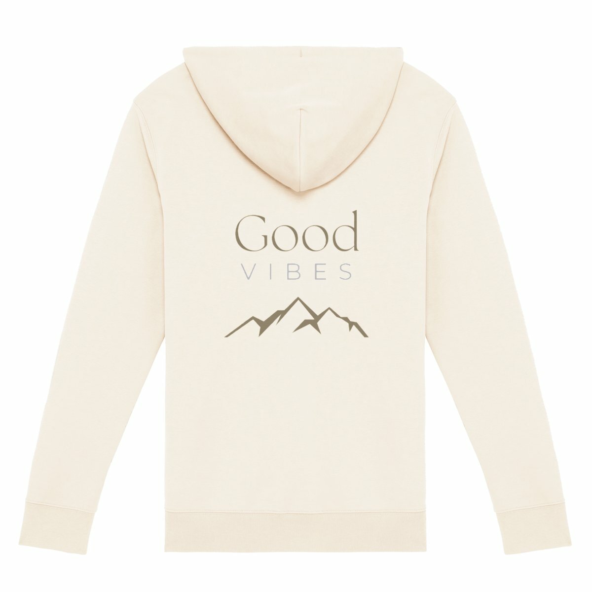 Image back Sweat à capuche zippé - Good vibes montagnes foncées