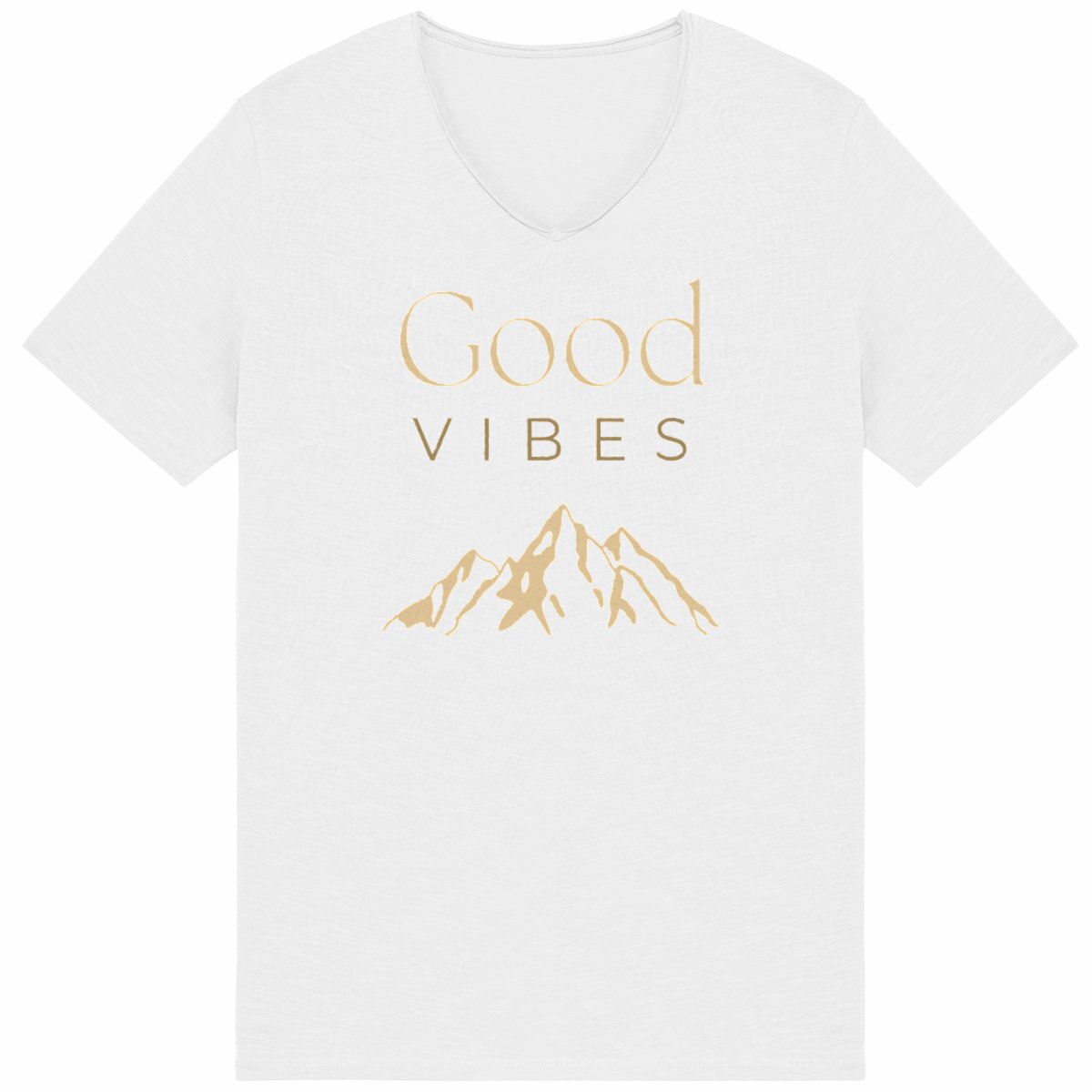 Image back T-shirt Homme Slub - Good Vibes - Montagnes claires