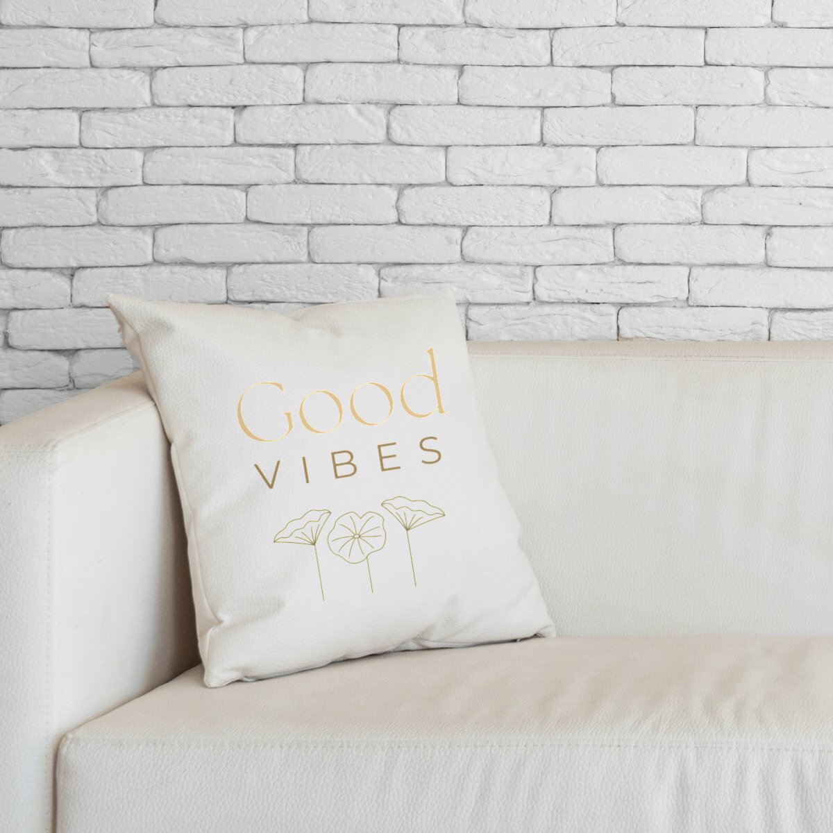 Image front Coussin - Good Vibes - Fleurs foncées