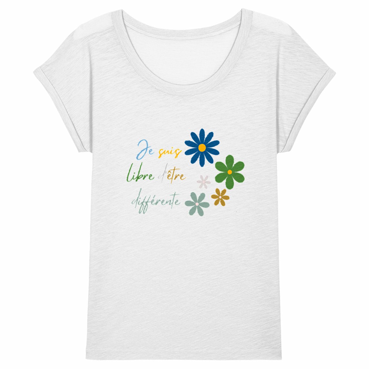 Image back T-shirt Femme Slub - Je suis libre d'être différente
