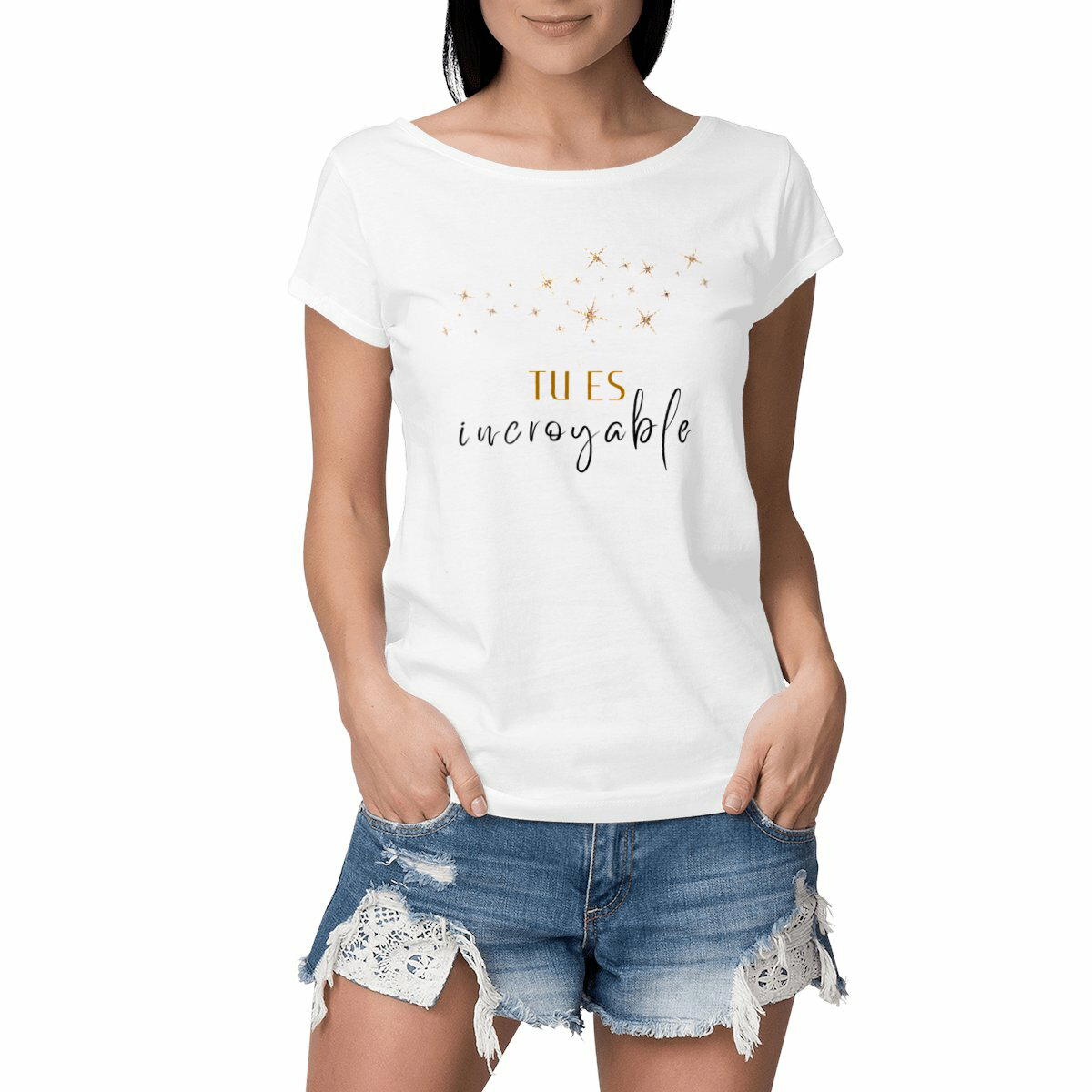 Image front T-shirt Femme Slub - Tu es incroyable