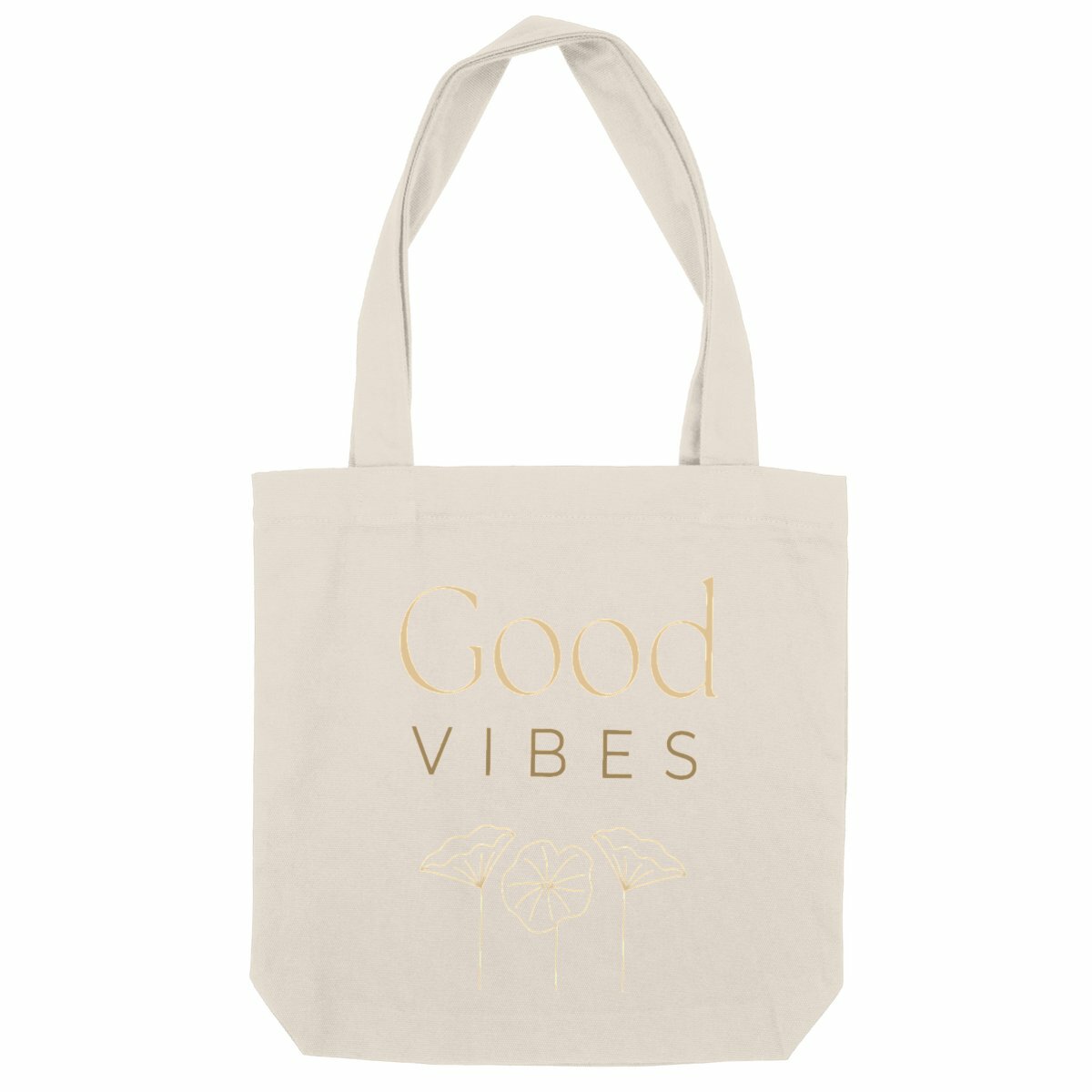 Image back Totebag épais - Good Vibes - Fleurs claires