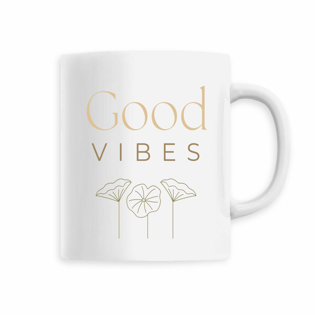 Image back Mug - Good Vibes avec fleurs foncées