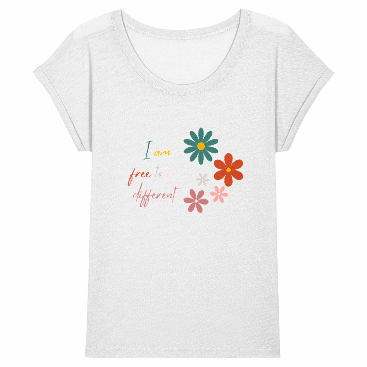 Image back T-shirt Femme Slub - I am free to be different