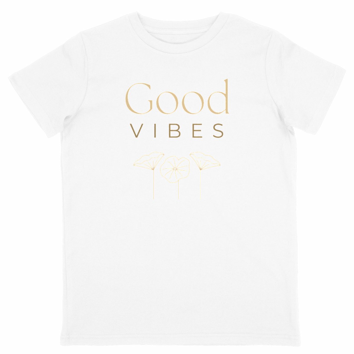 Image back T-shirt Enfant - Good Vibes - Fleurs claires