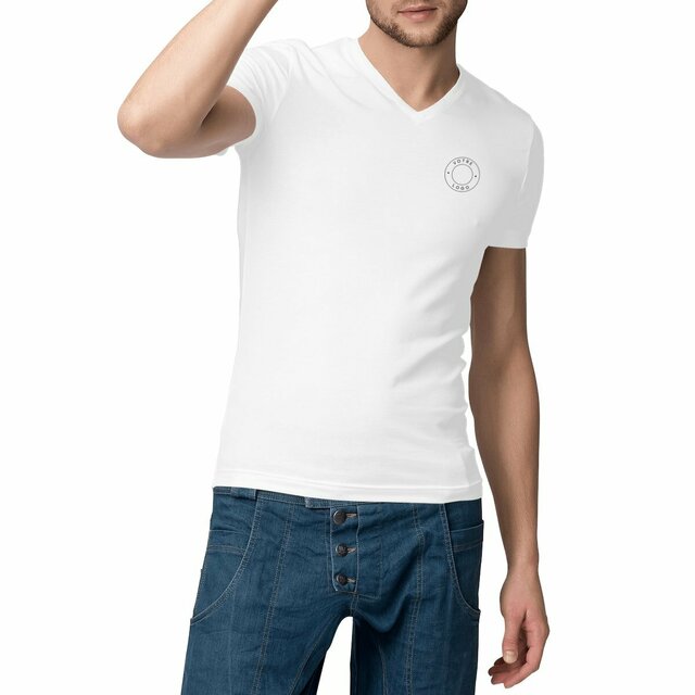 Image front T-shirt Homme Col V – Coton en Conversion Bio & Personnalisable