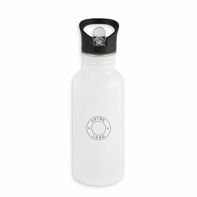 Image back Bouteille Isotherme en Inox avec Paille – Personnalisable & Éco-Responsable