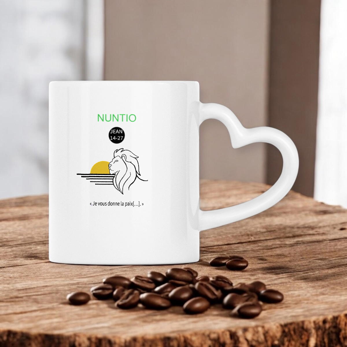 Image front 🦁 Mug Cœur "Aube de Paix"