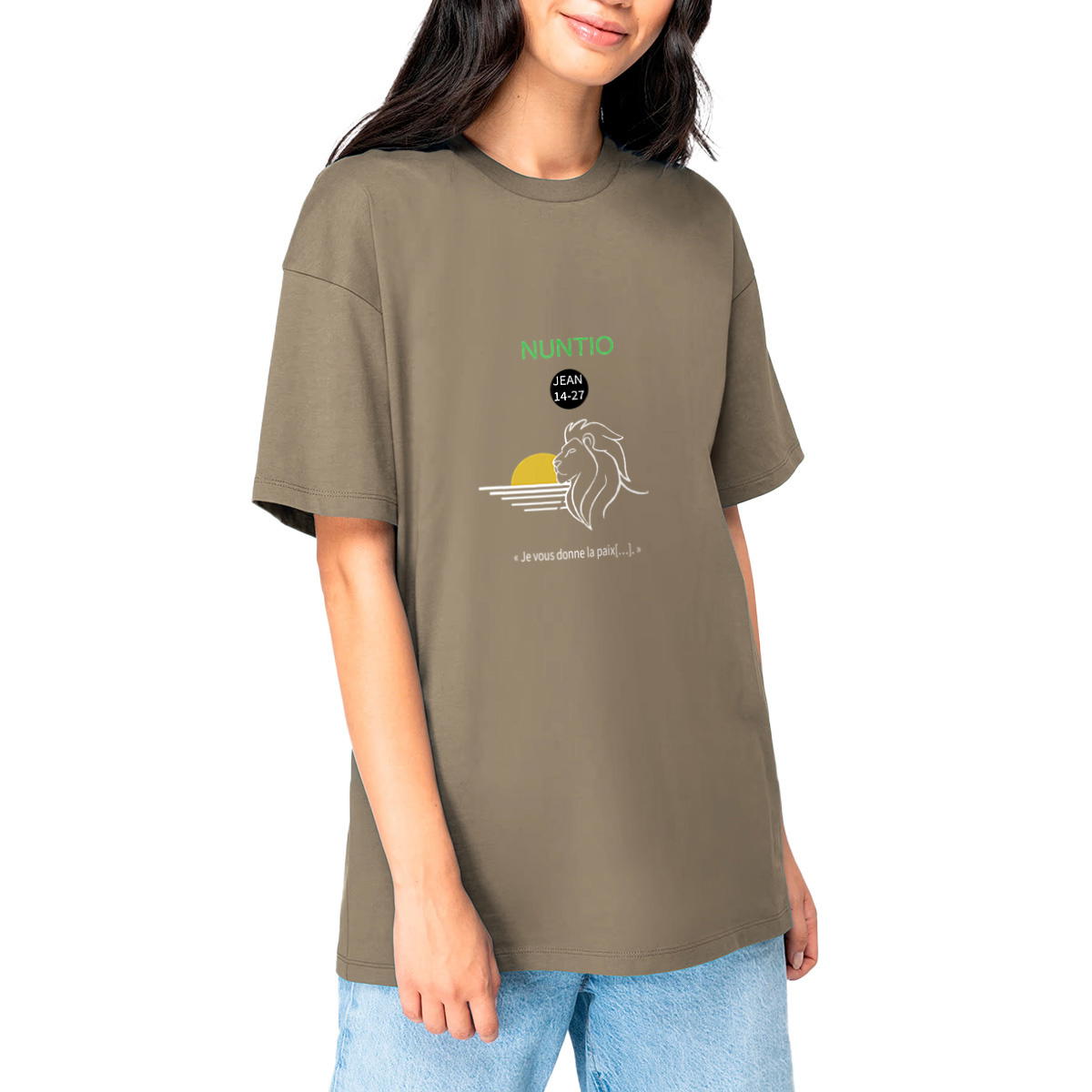 Image front 🦁 T-shirt Unisexe Oversized "Refuge de Paix"
