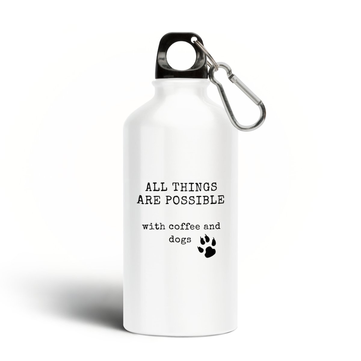 Image front ALL THINGS ARE POSSIBLE Aluminium water bottle