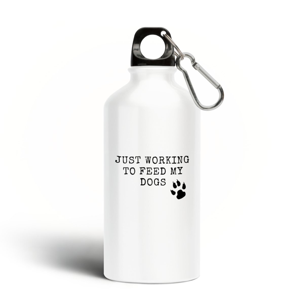 Image front JUST WORKING TO FEED MY DOGS Aluminium water bottle