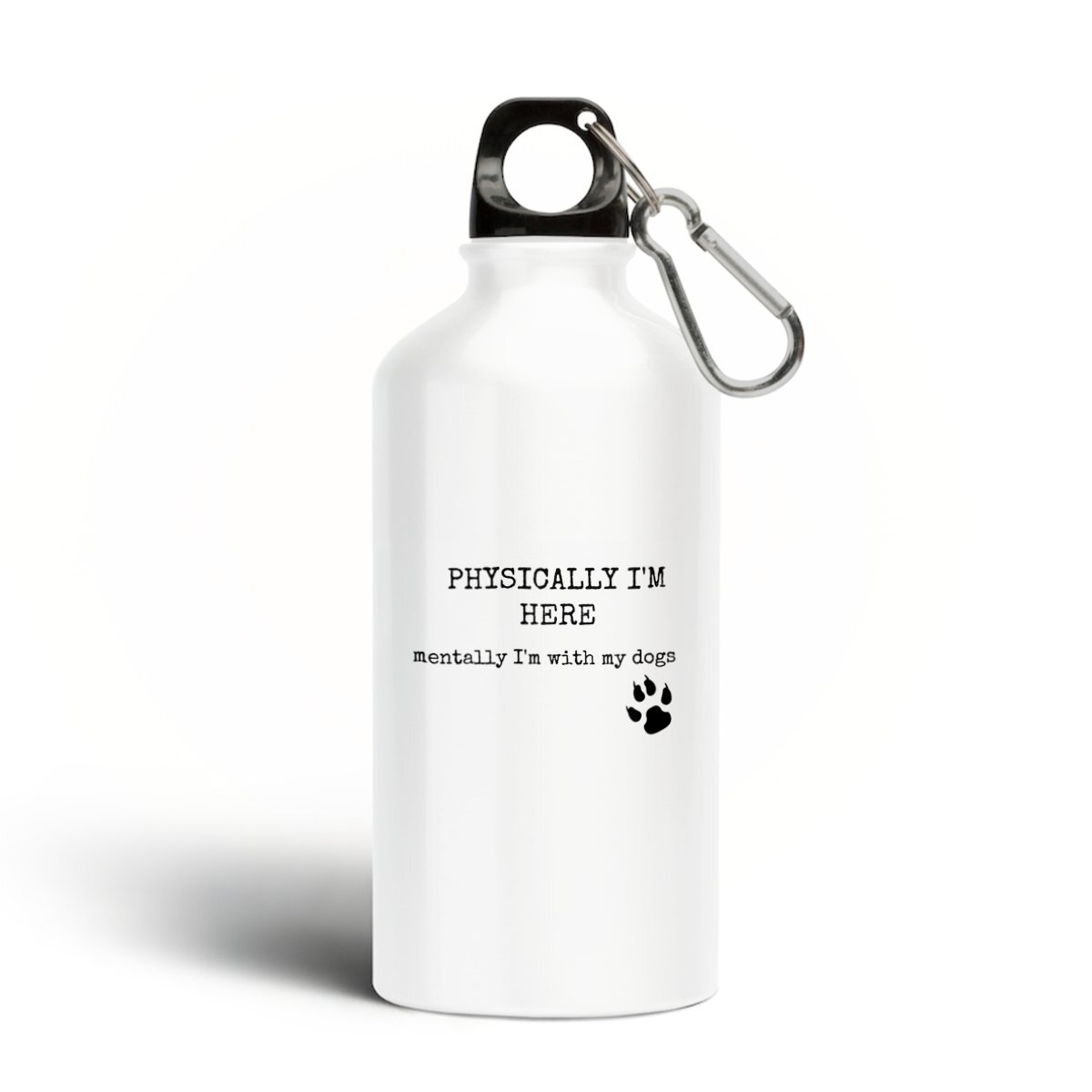 Image front PHYSICALLY I`M HERE Aluminium water bottle