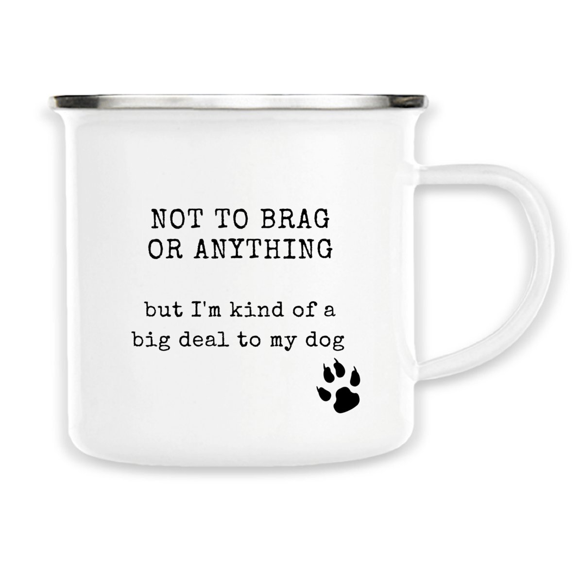 Image front NOT TO BRAG Vintage style enamel mug