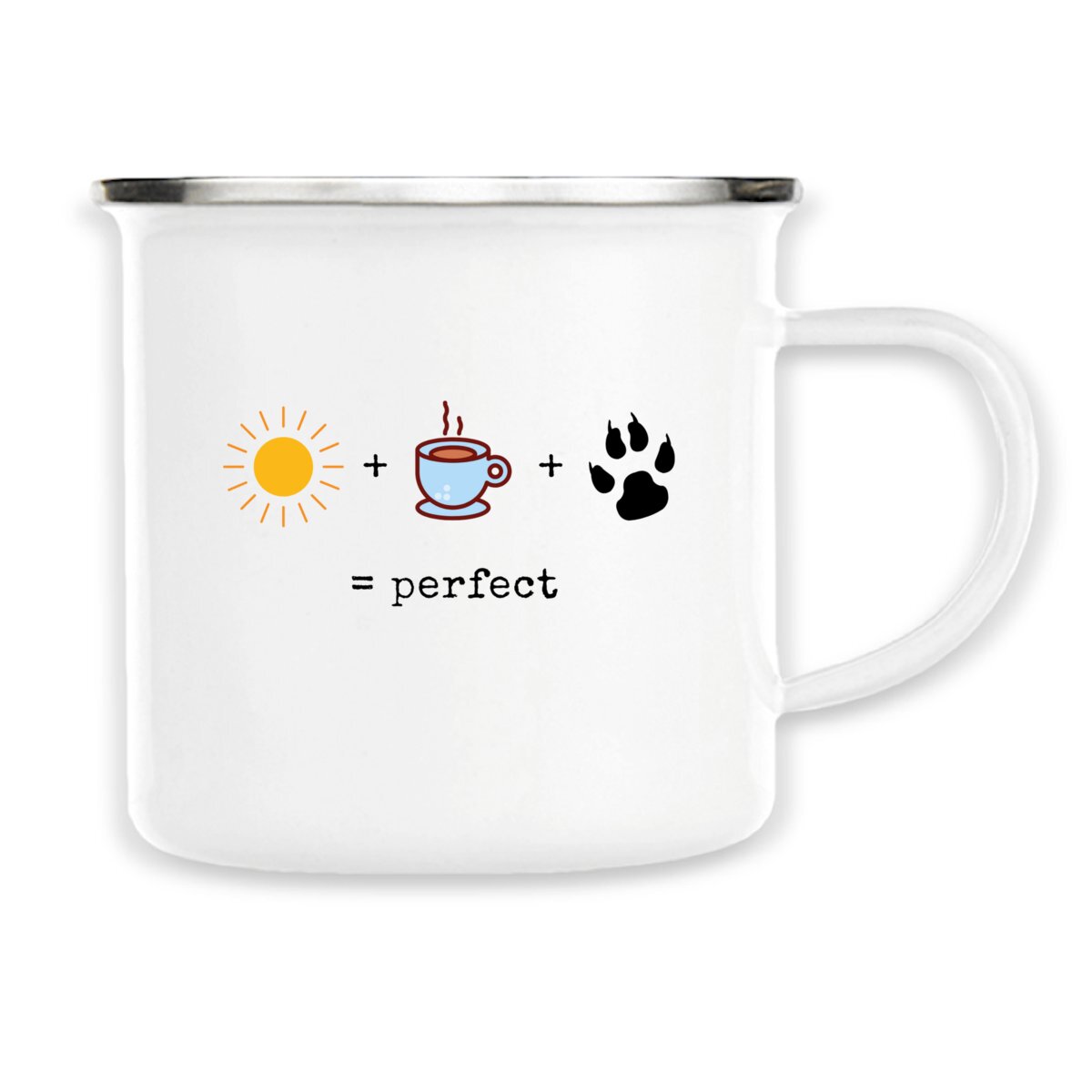 Image front = perfect Vintage style enamel mug