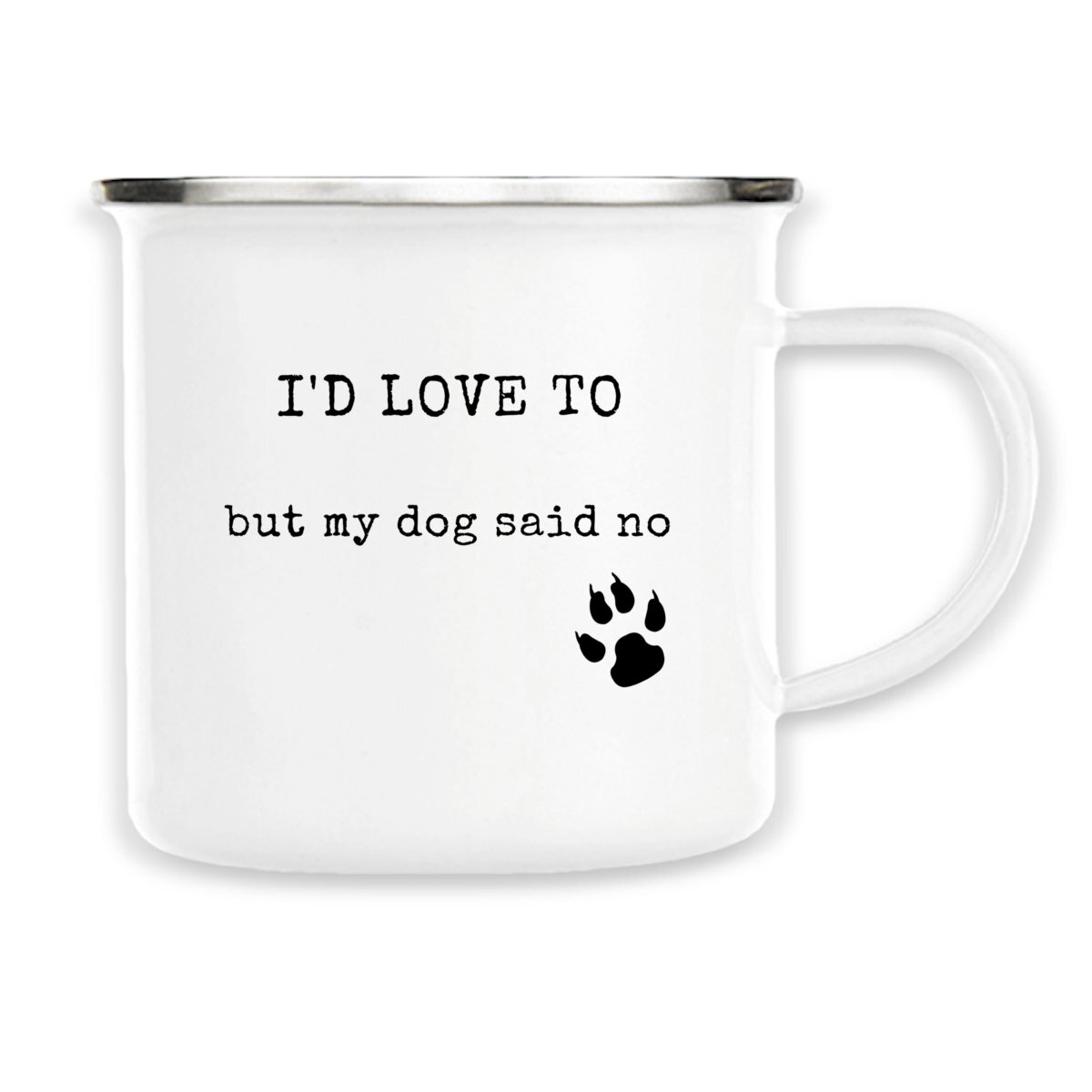 Image front I`D LOVE TO Vintage style enamel mug