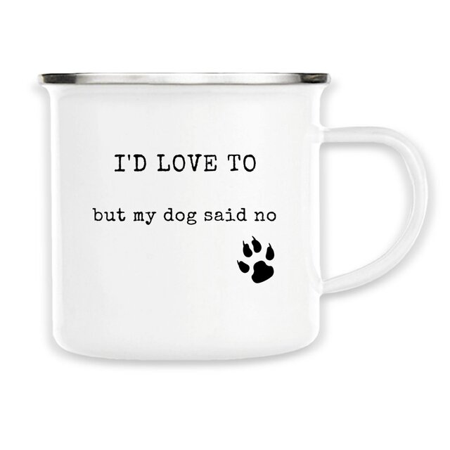 Image front I`D LOVE TO Vintage style enamel mug