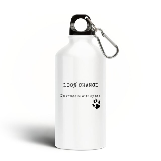 Image front 100% CHANCE Aluminium water bottle