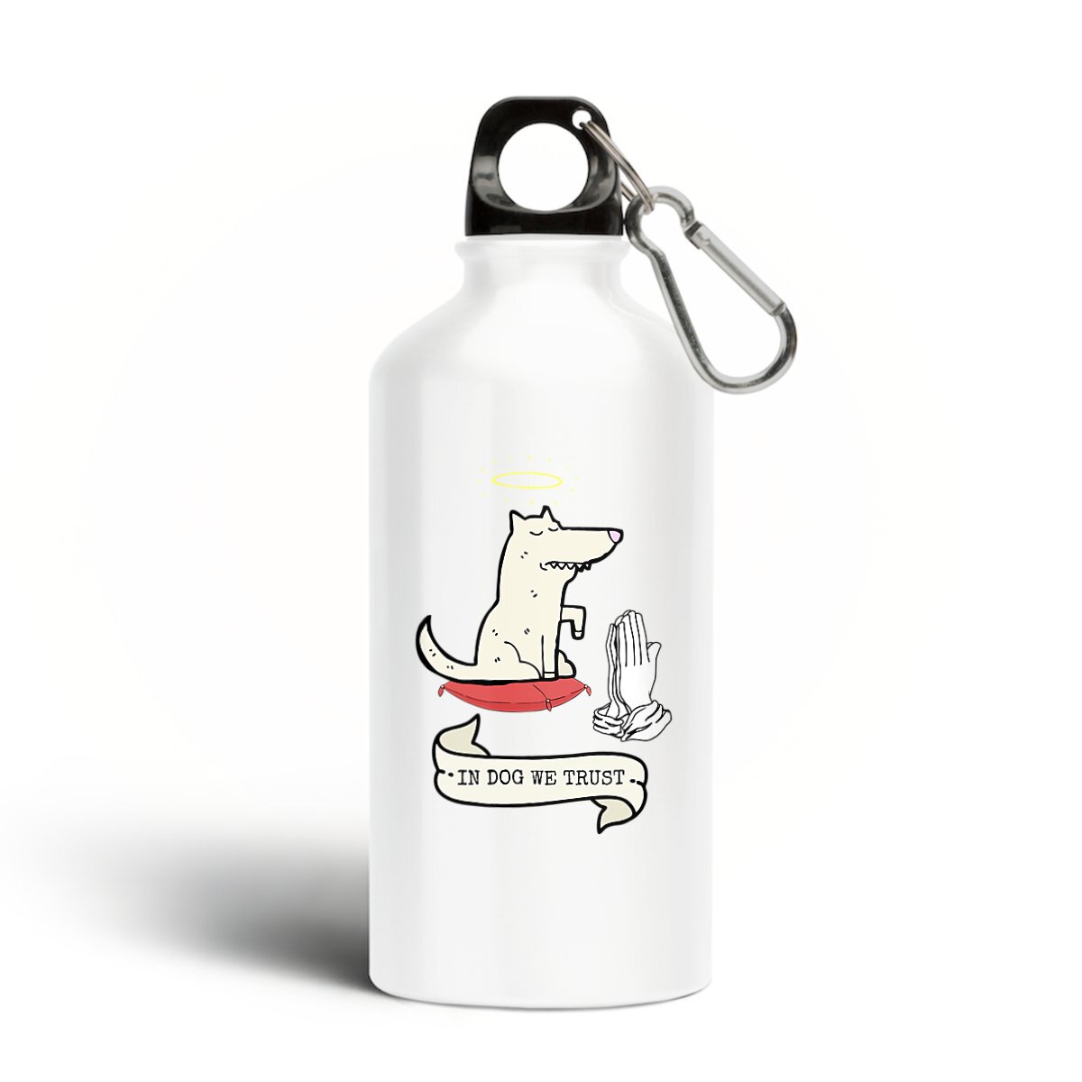 Image front IN DOG WE TRUST Aluminium water bottle