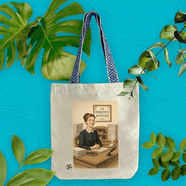 Sac éthique en toile " La positive attitude"