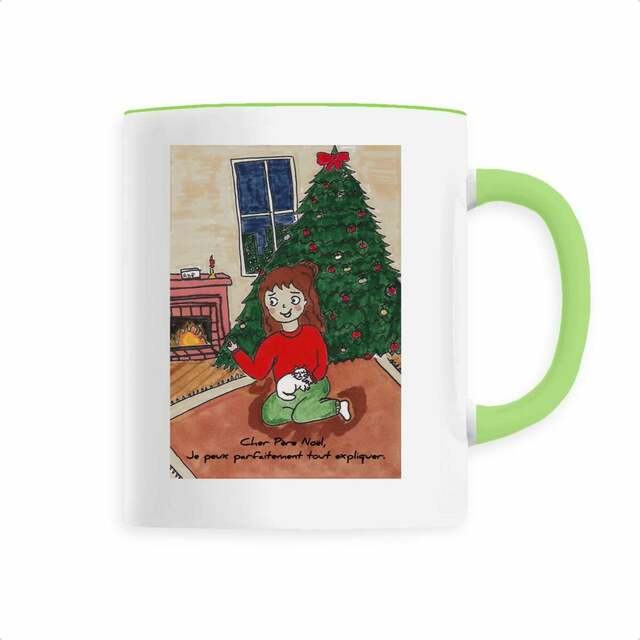 Tasse Café/Chocolat de Noël Cher Père Noël, je peux tout expliquer" - Mug BDP Humour Décalé