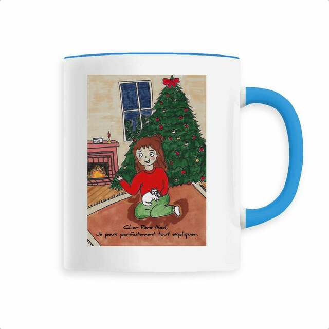 Tasse Café/Chocolat de Noël Cher Père Noël, je peux tout expliquer" - Mug BDP Humour Décalé - Image