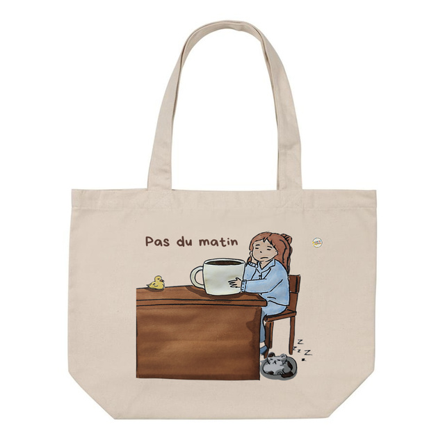 Cabas / shopping bag humour "Pas du matin" – Transportes ta flemme avec style
