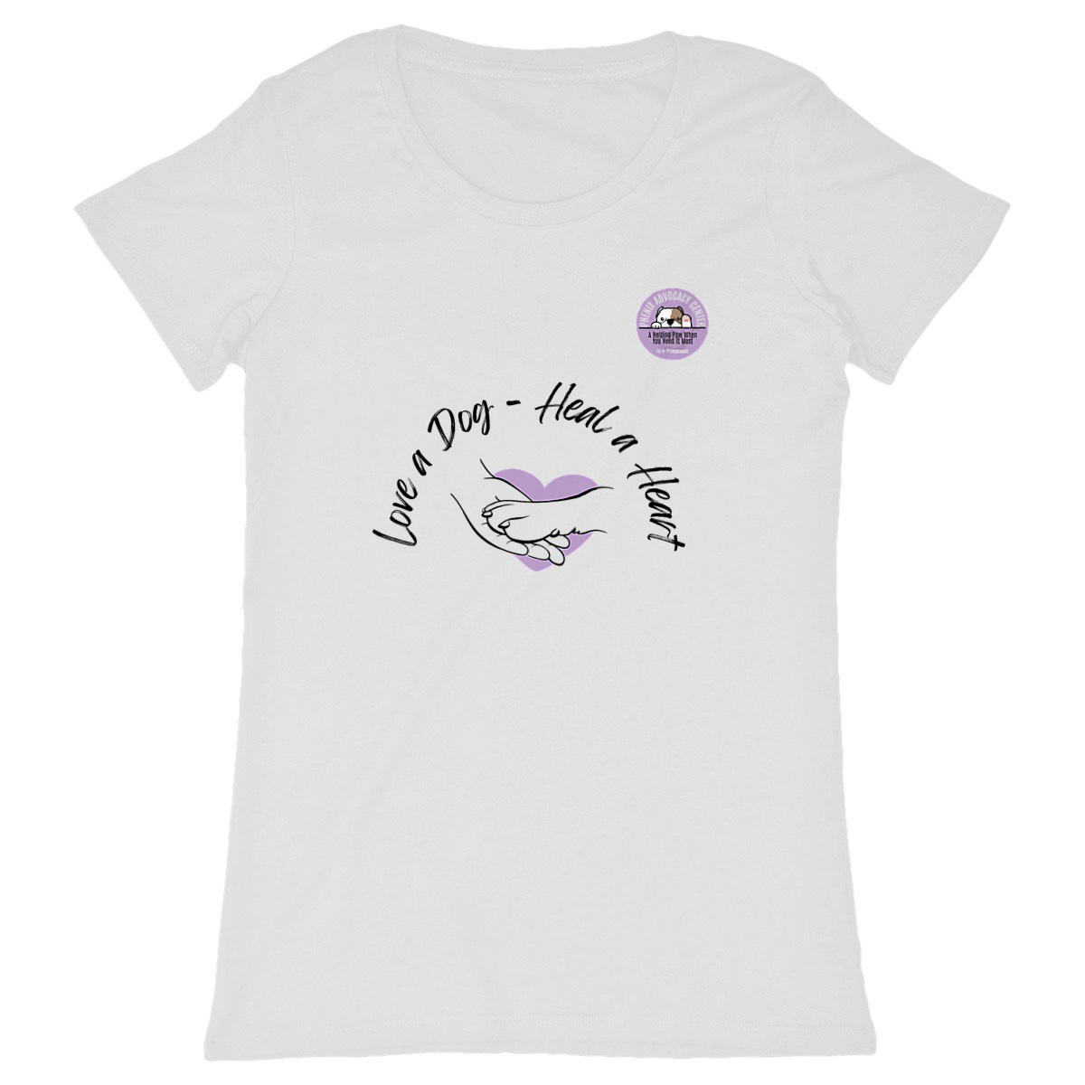 Image back Women's t-shirt - Love a Dog - Heal a Heart