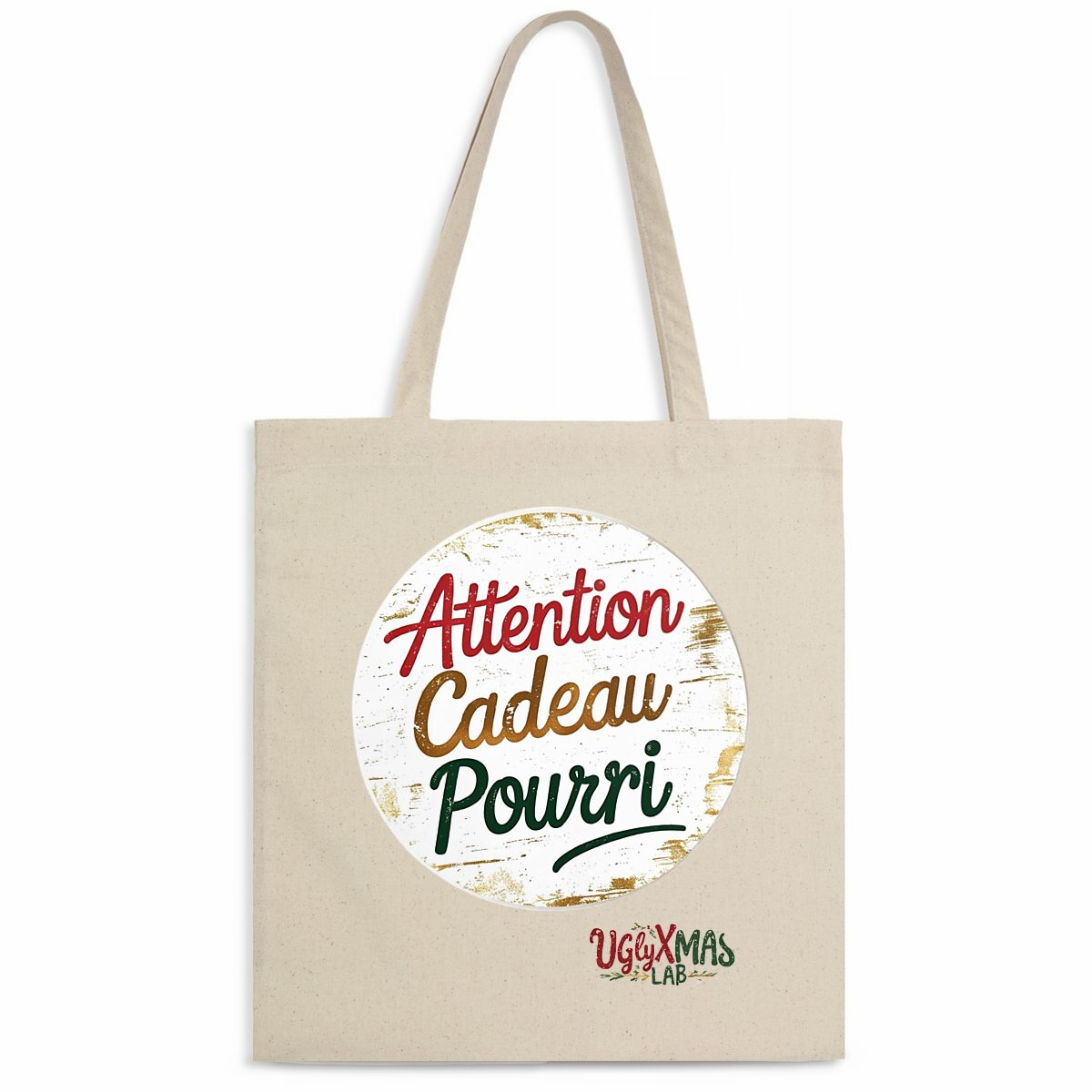 🎁 Totebag en coton bio “Attention Cadeau Pourri - Image