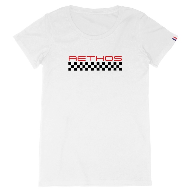 Image front T-shirt Femme Made in France Aethos x Automobile : damier