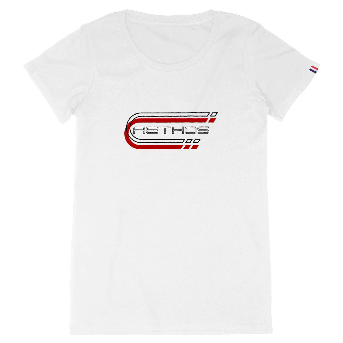 Image front T-shirt Femme Made in France Aethos x Automobile : courbe 