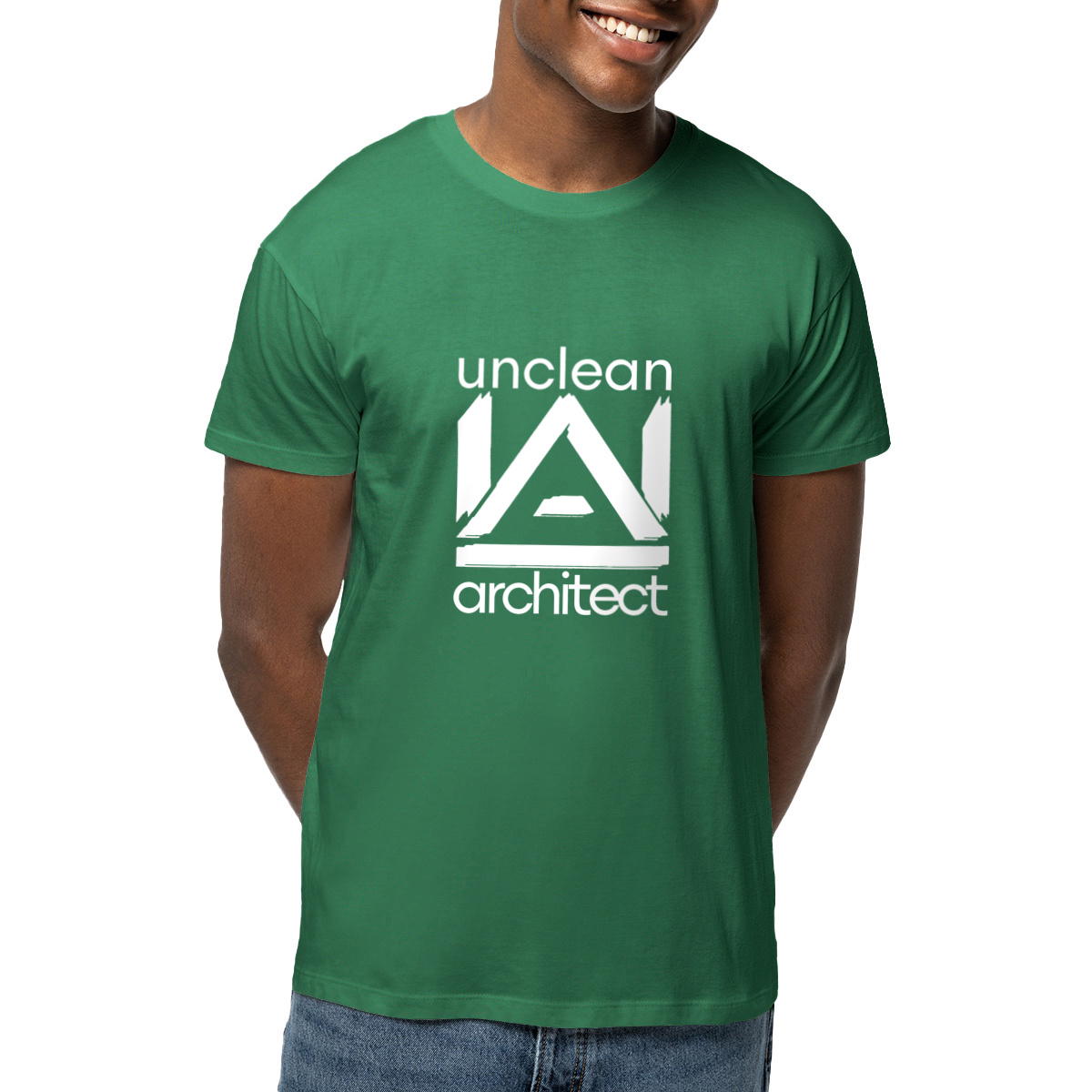 Image du produit T-shirt Unclean Architect logo (white and green)
