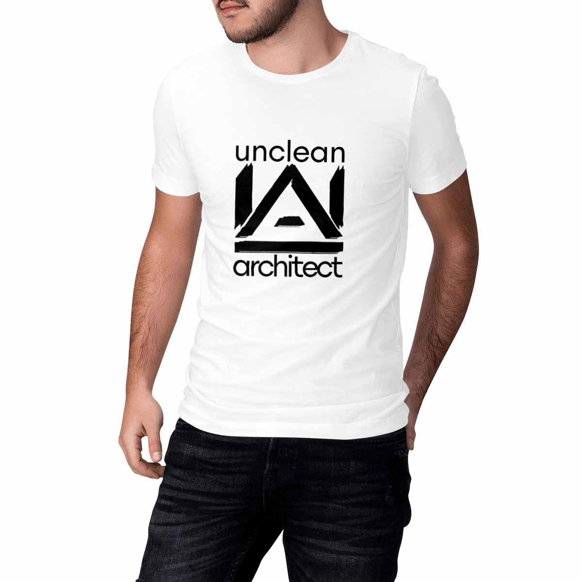 Image front T-shirt Unclean Architect (black logo)