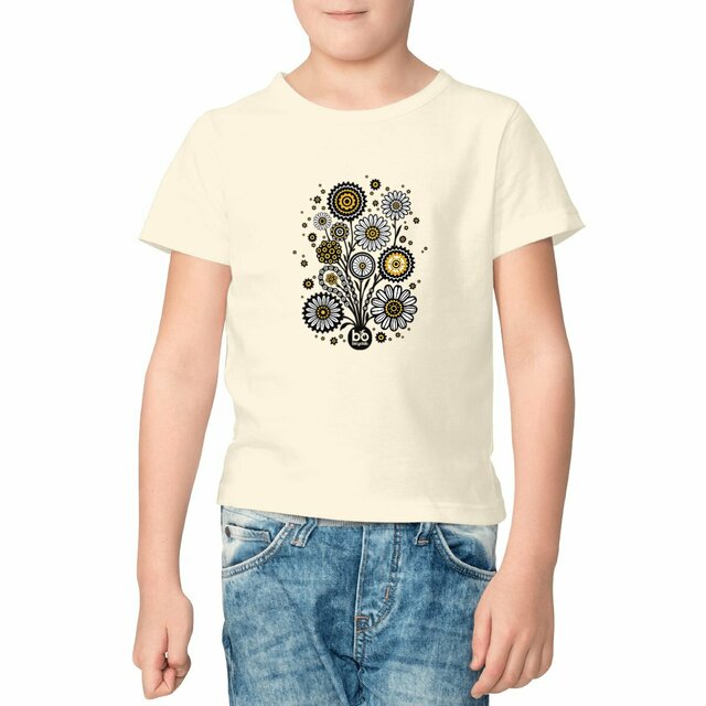 Image front T-shirt "Fleurs de pignon" enfant unisexe