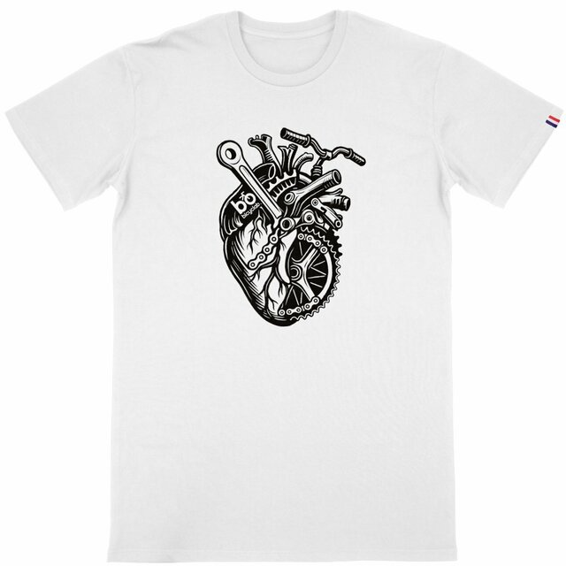 Image back T-shirt "Battements mécaniques" Premium homme - Fabriqué en France 🇫🇷