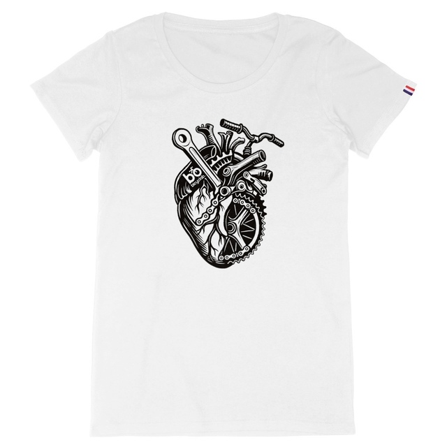 Image back T-shirt « Battements mécaniques » Premium femme Fabriqué en France 🇫🇷